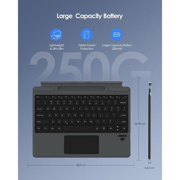 Surface Pro 8/9, ProX Keyboard, Detachable Wireless Bluetooth - Picture 7 of 8